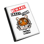 Beware Crazy Tiger Man Passport Holder Cover Case Wallet - Funny Animal