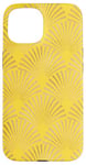 Coque pour iPhone 15 Ambre Glow Jaune Orange Art Déco Motif éventail