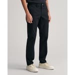 Gant Mens Slim Fit Twill Chinos - Black - Size 36W/34L