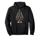 Scottish Fold Cat Xmas Lighting Santa Cat Christmas Tree Pullover Hoodie