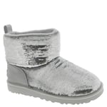 UGG Women's Classic Mini Mirror Ball Boot, Silver, 6.5 UK