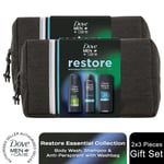 Dove Men+Care Restore Essential Collection 3Pcs Gift Set for Him with Washbag