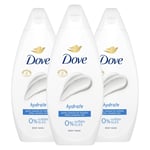 Dove Hydrate Body Wash 0% Sulfate SLES for Softer & Smoother Skin 225ml, 3 Pack