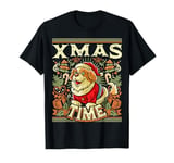 Saint Bernard X-Mas Time Dog Christmas Santa Claus T-Shirt