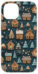 Coque pour iPhone 14 Mignon, Vacances, Hiver, Village, Noël