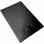 Receveur de douche SMC en fibre de verre effet pierre avec bonde inclus H. 2,6 cm 80 x 100 Noir