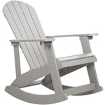 Beliani - Fauteuil Bascule de Jardin à Lattes en Bois Synthétique Gris Clair Adirondack