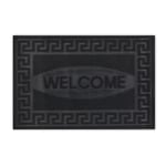 relaxdays Paillasson Caoutchouc, 40x60 cm, Tapis Welcome Porte entrée antidérapant, résistant, intérieur extérieur, Noir