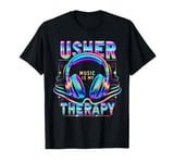 USHER HipHop Fan Music Therapy Retro Vintage Headphones 80s T-Shirt