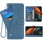 ELISORLI Compatible with Samsung Galaxy Z Fold 2 5G 2020 Wallet Case Wrist Strap Lanyard Leather Flip Card Holder Stand Cell Accessories Phone Cover for Gaxaly ZFold2 Z2 Fold2 ZFold25G Women-Blue