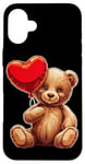 Coque pour iPhone 16 Plus Ours en peluche coeur amour joyeux Saint-Valentin