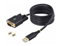 Startech.Com 6.6Ft (2M) Usb To Serial Adapter Cable, Com Retention, Rs232 - Usb / Seriell-Kabel - Usb (Hann) Til Db-9 (Hann) Skrubar - 2 M - Robust, Formstøpt - Svart