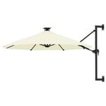 Parasol mural avec m�t m�tallique et LED 300 cm Sable