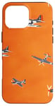 Coque pour iPhone 16 Pro Max Drapeau américain minimaliste orange tropical P-51 Mustang de la Seconde Guerre mondiale