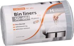 DEISS 50-60 Litre Bin Liners for Brabantia Touch Bin, 30 Pack, Heavy Duty Bags