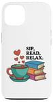 Coque pour iPhone 13 Siroter, Lire, Se Détendre Amoureux Des Livres De Café