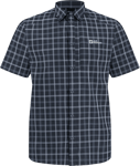 Jack Wolfskin Men's Norbo Short Sleeve Shirt Night Blue Checks, S