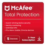 McAfee Total Protection 2025 Antivirus 5 Devices 2 Year Same Day EMAIL Delivery