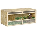 PawHut Terrarium en Bois OSB pour Reptiles avec Porte coulissante en Verre - 120 x 50 x 50 cm