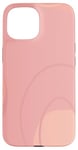 Coque pour iPhone 15 Art minimaliste de couleur neutre rouge clair et rose