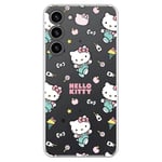 Personalaizer Coque Souple Transparente Compatible pour Samsung S24 Plus avec Hello Kitty Motif Stickers