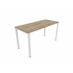 Bureau droit individuel Online F Chêne naturel OP-LITE II : bureau D140x80/cpl chêne /cpi blanc/ep. du plateau 25 mm