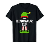 Funny The Dinosaur Elf Christmas Family Party Pajama Dino T-Shirt