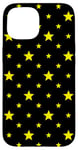 iPhone 15 Yellow Black Stars Nighttime Starry Pop Art Night Pattern Case