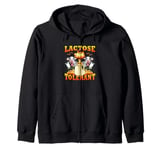 Funny Lactose Tolerant Dairy Cow Milk Lactose Tolerance Zip Hoodie