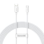 Baseus Superior SUPERVOOC USB-C till USB-A kabel 65W 1m - Vit