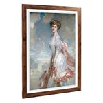 Big Box Art Framed Print of John Singer Sargent Portrait of a Lady Design | Wall Art Picture | Home Decor for Kitchen, Living Room, Bedroom, Hallway, Walnut, A2 / 24.5x18 Inch / 62x45cm