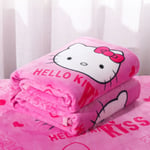 Flanellfilt Four Seasons Luftkonditionering Sammetsfilt sovsal Coral Fleeceöverdrag Filt Tunt cover Hello kitty 200*230cm