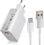 33w Chargeur Rapide Avec Câble Usb Type-C 1m Pour Mi Turbo Charge Adaptateur De Chargeur Rapide 33w Charge Turbo Câble Usb C Pour Xiaomi Pad 6/5/11 Lite/Mi 11i/10t/11 Lite/Redmi Note 13/12s 11 10 Pro