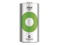 Gp Batteries Recyko 3000 C, 3000 Mah, Nickel-Metallhydrid (Nimh), C, 1,2 V, Grön, Silver, 2 Styck