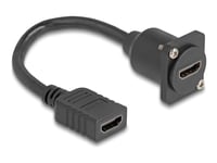 Delock - Hdmi-Förlängningskabel - Hdmi Hona Till Hdmi Hona Skruvbar - 20 Cm - Svart - 4K60hz (3840 X 2160) Stöd