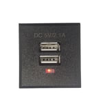 2.1A Embedded For Desktop Dual USB Plug Receptacle Power Socket