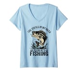 Womens The Voices In My Head Are Telling Me To Go Fishing Fisherman V-Neck T-Shirt