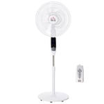 16 Inch Pedestal Fan Height Adjustable 7.5h 85° Oscillation LED Panel