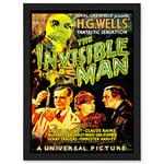 Artery8 Movie Film Invisible Man HG Wells Classic Horror Artwork Framed Wall Art Print A4