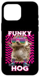 Coque pour iPhone 16 Pro Max Funky Hog, joli hérisson, disco, danse, rave trance