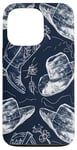 Coque pour iPhone 13 Pro Chapeau et bottes de cowboy bleu marine