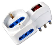 Techly Adapter with 2 x 10/16 A and 1 x 10/16 A and schuko Sockets and 16 à Plug – Plug Power Adapters (102 g)