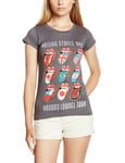 The Rolling Stones Women's VooDoo Lounge Tongues Short Sleeve T-Shirt, Grey, Size 14 (Manufacturer Size:X-Large)