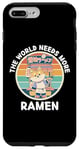 Coque pour iPhone 7 Plus/8 Plus Vintage Corgi Le monde a besoin de plus de ramen Retro Ramen Amateur de ramen