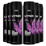 Lynx Mens XL 48-H High Definition Fragrance Excite Body Spray Deodorant 6 Pack, 200ml - Black Lace - One Size