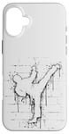 Coque pour iPhone 16 Plus Urban Street Art Fighter Sidekick Roundhouse TaeKwonDo