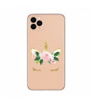 Coque Iphone 11 PRO MAX Licorne eyes liberty fleur rose dore unicorn