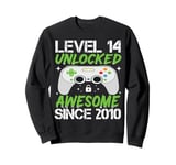 Level 14 Unlocked Awesome Since 2010 14th Birthday Gaming Sweatshirt