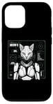 Coque pour iPhone 12/12 Pro Robot chat Android Cyborg Futuriste Chaton félin