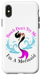 Coque pour iPhone X/XS Beach Don't Try Me I'm A Mermaid Funny Black Sirmaids Women